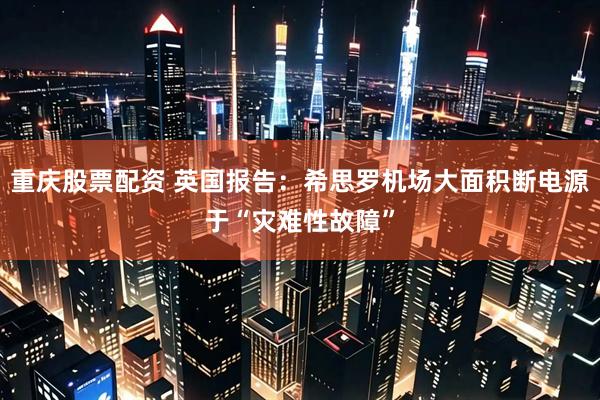 重庆股票配资 英国报告：希思罗机场大面积断电源于“灾难性故障”